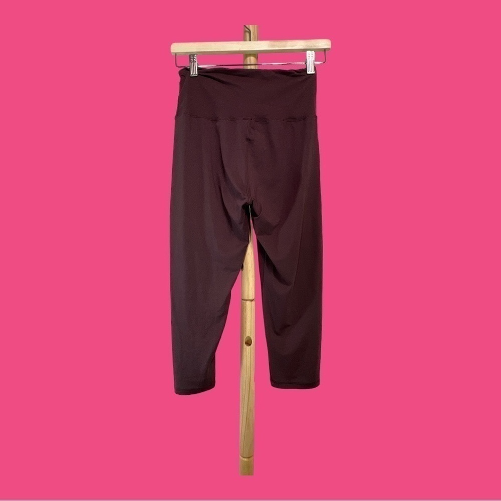 Always brand women’s cropped yoga or leggings in Plum color, One Size - Picture 2 of 5